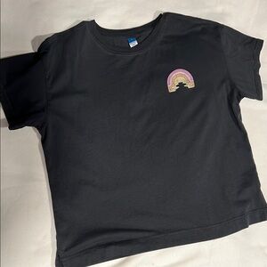 Black Kids T-Shirt with Rainbow Design
